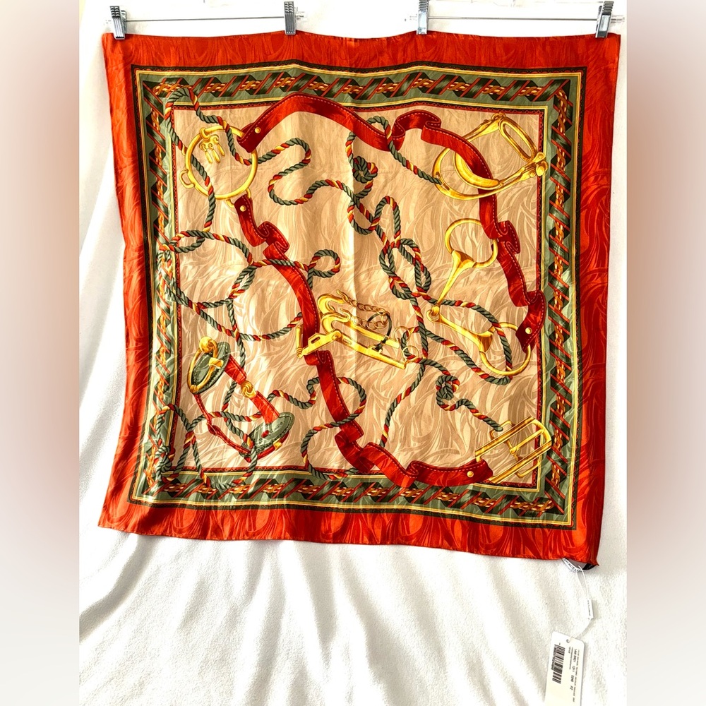 NEW! DOLCE & GABBANA Large Square Equestrian Scarf GORGEOUS - Picture 4 of 13